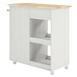 Modway Wood Culinary Kitchen Cart with Full-Glide Drawers in White/Natural