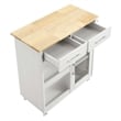 Modway Wood Culinary Kitchen Cart with Full-Glide Drawers in White/Natural