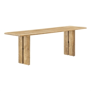 Modway Amistad 18.5&quot Wood Bench with Adjustable Foot Pads in Oak
