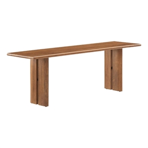 Modway Amistad 18.5&quot Wood Bench with Adjustable Foot Pads in Walnut