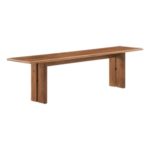 Modway Amistad 18.5&quot Wood Bench with Adjustable Foot Pads in Walnut
