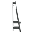 Modway Ascend Modern Wood Standing Mirror with Open Shelves in Black