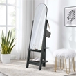 Modway Ascend Modern Wood Standing Mirror with Open Shelves in Black