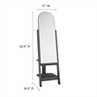 Modway Ascend Modern Wood Standing Mirror with Open Shelves in Black