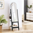 Modway Ascend Modern Wood Standing Mirror with Open Shelves in Black