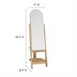 Modway Ascend Modern Wood Standing Mirror with Open Shelves in Oak