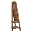 Modway Ascend Modern Wood Standing Mirror with Open Shelves in Walnut