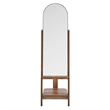 Modway Ascend Modern Wood Standing Mirror with Open Shelves in Walnut