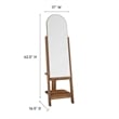 Modway Ascend Modern Wood Standing Mirror with Open Shelves in Walnut