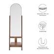 Modway Ascend Modern Wood Standing Mirror with Open Shelves in Walnut