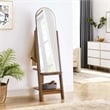 Modway Ascend Modern Wood Standing Mirror with Open Shelves in Walnut