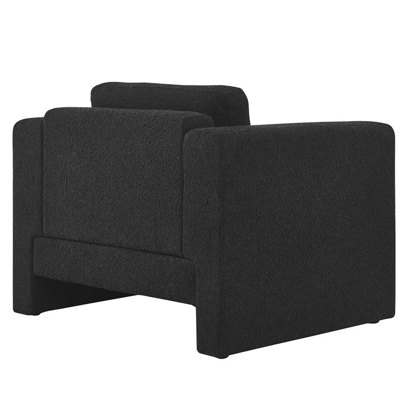 Modway Visible Upholstered Modern Boucle Fabric Armchair in Black