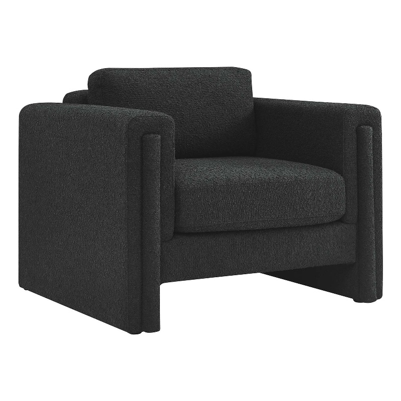 Modway Visible Upholstered Modern Boucle Fabric Armchair in Black