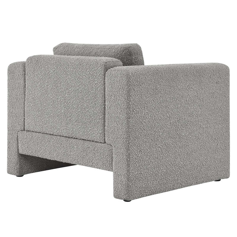 Modway Visible Upholstered Modern Boucle Fabric Armchair in Light Gray