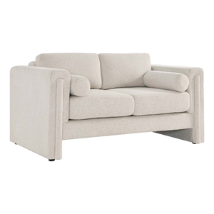 Modway Visible Upholstered Modern Polyester Fabric Loveseat in Ivory