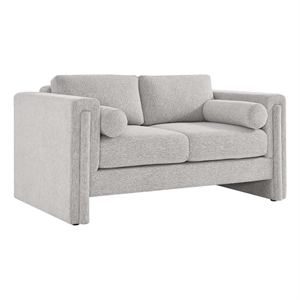 Modway Visible Upholstered Modern Polyester Fabric Loveseat in Light Gray