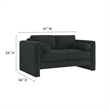 Modway Visible Upholstered Modern Boucle Fabric Loveseat in Black