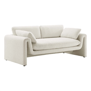 Modway Waverly Upholstered Modern Boucle Fabric Sofa in Ivory