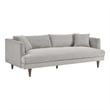Modway Zoya Upholstered Polyester Fabric Sofa with Tapered Legs in Light Gray