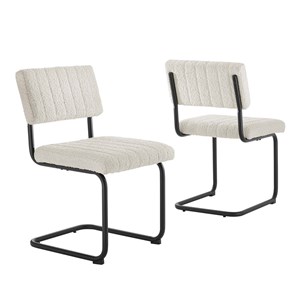 Modway Parity 19.5&quot Upholstered Fabric Dining Side Chair in Ivory (Set of 2)