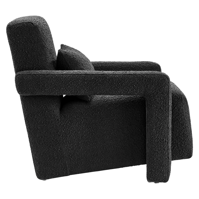 Modway Mirage Upholstered Modern Boucle Fabric Armchair in Black