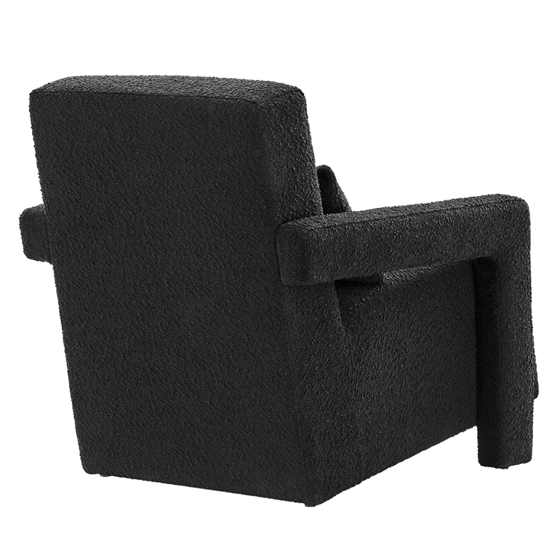 Modway Mirage Upholstered Modern Boucle Fabric Armchair in Black
