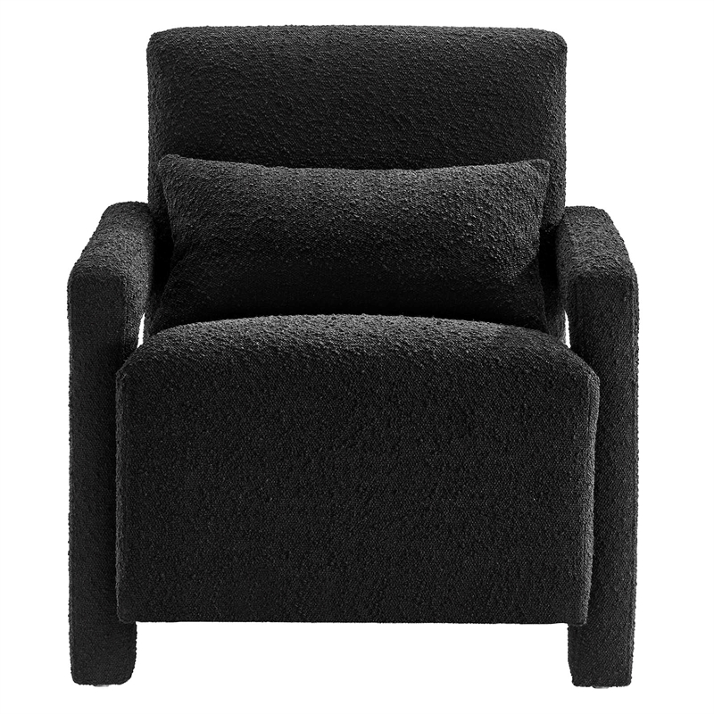 Modway Mirage Upholstered Modern Boucle Fabric Armchair in Black