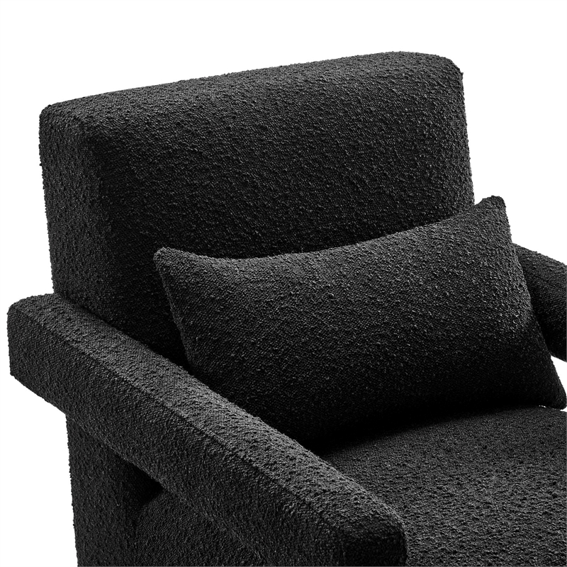 Modway Mirage Upholstered Modern Boucle Fabric Armchair in Black