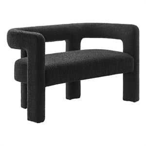 Modway Kayla Upholstered Modern Boucle Fabric Loveseat in Black