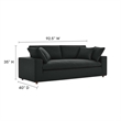 Modway Commix Upholstered Fabric & Solid Wood Sectional Sofa in Black