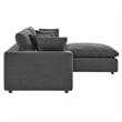 Modway Commix Upholstered Fabric & Solid Wood Sectional Sofa in Gray