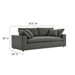 Modway Commix Upholstered Fabric & Solid Wood Sectional Sofa in Gray