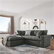 Modway Commix Upholstered Fabric & Solid Wood Sectional Sofa in Gray
