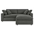 Modway Commix Upholstered Fabric & Solid Wood Sectional Sofa in Gray