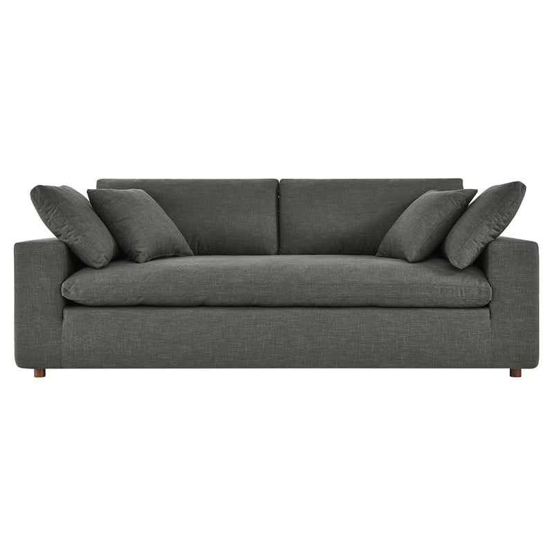 Modway Commix Upholstered Fabric & Solid Wood Sectional Sofa in Gray