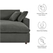 Modway Commix Upholstered Fabric & Solid Wood Sectional Sofa in Gray