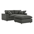 Modway Commix Upholstered Fabric & Solid Wood Sectional Sofa in Gray