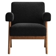 Modway Lyra Upholstered Modern Boucle Fabric Armchair in Black