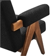 Modway Lyra Upholstered Modern Boucle Fabric Armchair in Black