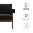 Modway Lyra Upholstered Modern Boucle Fabric Armchair in Black