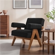 Modway Lyra Upholstered Modern Boucle Fabric Armchair in Black