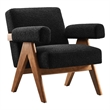 Modway Lyra Upholstered Modern Boucle Fabric Armchair in Black
