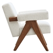 Modway Lyra Upholstered Modern Boucle Fabric Armchair in Ivory