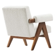 Modway Lyra Upholstered Modern Boucle Fabric Armchair in Ivory