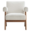 Modway Lyra Upholstered Modern Boucle Fabric Armchair in Ivory