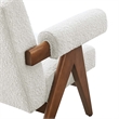 Modway Lyra Upholstered Modern Boucle Fabric Armchair in Ivory
