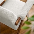 Modway Lyra Upholstered Modern Boucle Fabric Armchair in Ivory