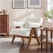 Modway Lyra Upholstered Modern Boucle Fabric Armchair in Ivory