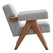 Modway Lyra Upholstered Modern Boucle Fabric Armchair in Light Gray