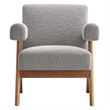 Modway Lyra Upholstered Modern Boucle Fabric Armchair in Light Gray